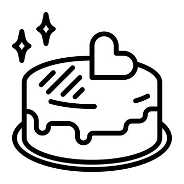 cake icon, line icon style