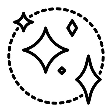 glitter icon, line icon style