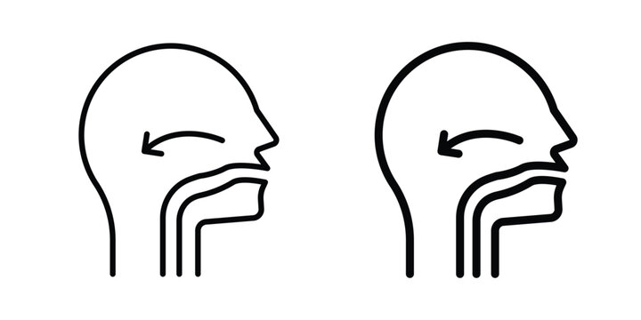 Swallowing reflex icon vector editable stroke. logo symbol illustration.