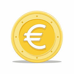 Obraz premium Golden Euro Coin with Symbol