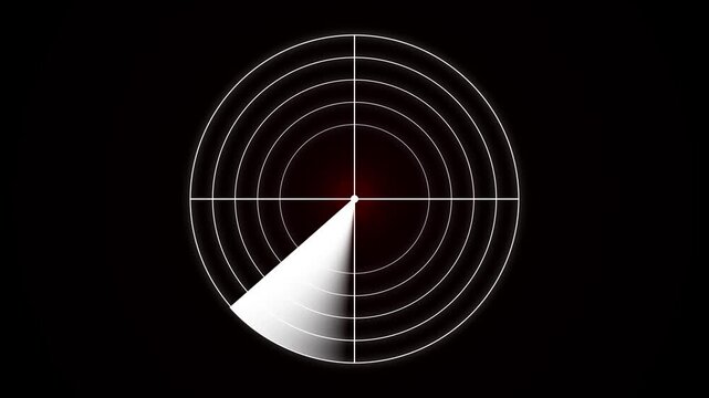 High tech white radar animation cybersecurity detection vertical video. Radar Scanning loop. Radar screen animation .Signal transmitted sonar radar.