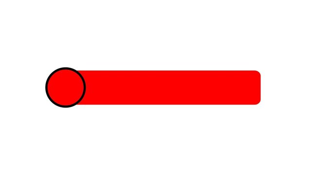 Modern red lower third progress bar with circle slider animation. Clean and dynamic title overlay for broadcast, corporate, and social media visuals, smooth motion alpha channel