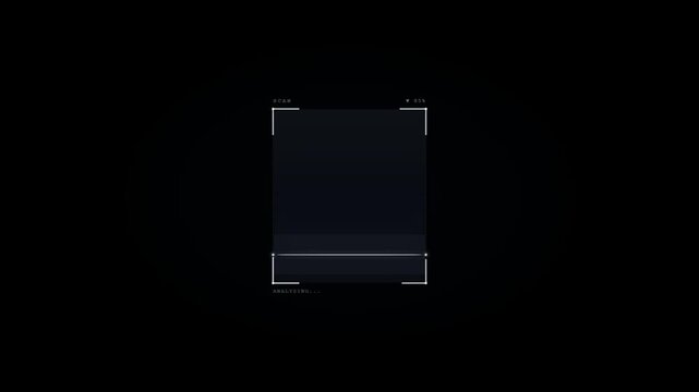 Futuristic digital scan frame hud element with data loading