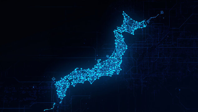 先端技術国家を表現する日本のデジタル地図グラフィック