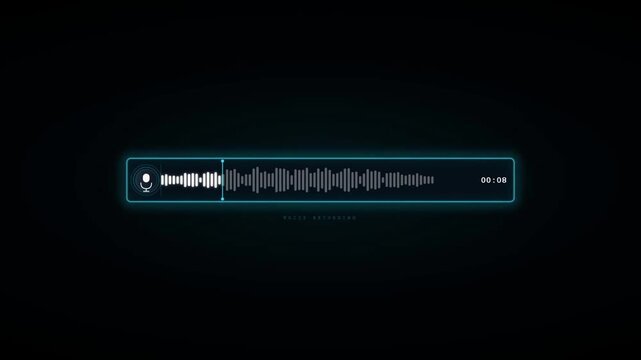 Voice assistant wave form audio visualizer on dark background