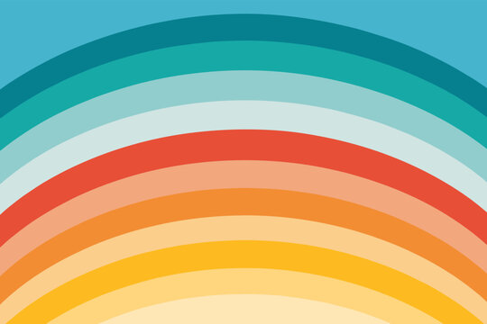 Abstract Rainbow Arch With Layered Curved Bands Of Color background