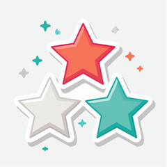 Fototapeta premium Three Colorful Stars with Sparkles