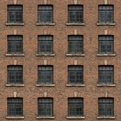 Fototapeta premium Brown brick building with many windows.