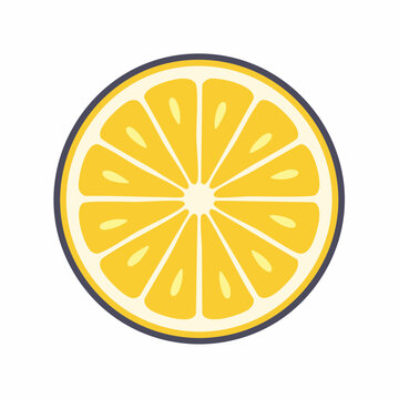Stylized illustration of a lemon slice