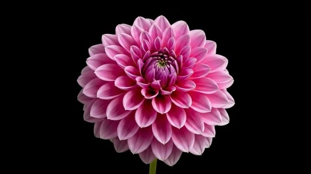 A delicate pink dahlia blossom in full bloom