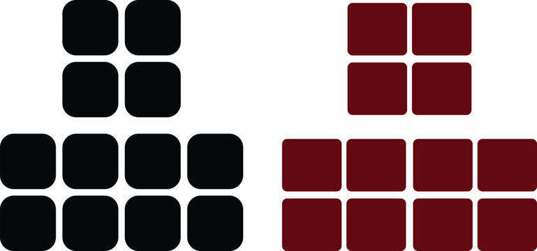 Minimalist block arrangement with stacked squares illustrating data or generic building elements