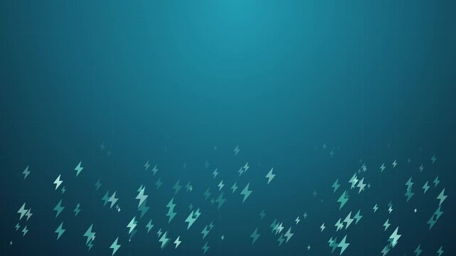 Floating lightning bolt icons clean energy abstract background.