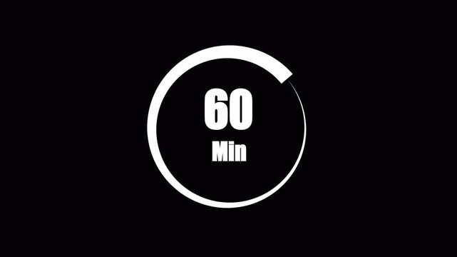 Minimalist 60 Minute Clock Animation Loop for Videos and Presentations