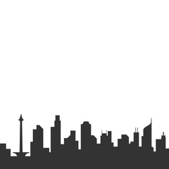 Obraz premium Jakarta City Landscape Silhouette