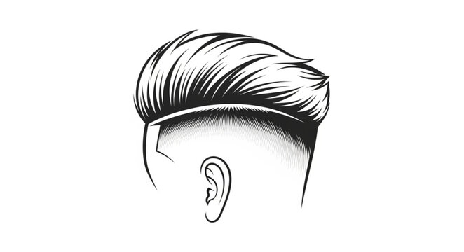 Close up of a mans haircut with a fade and styled top.