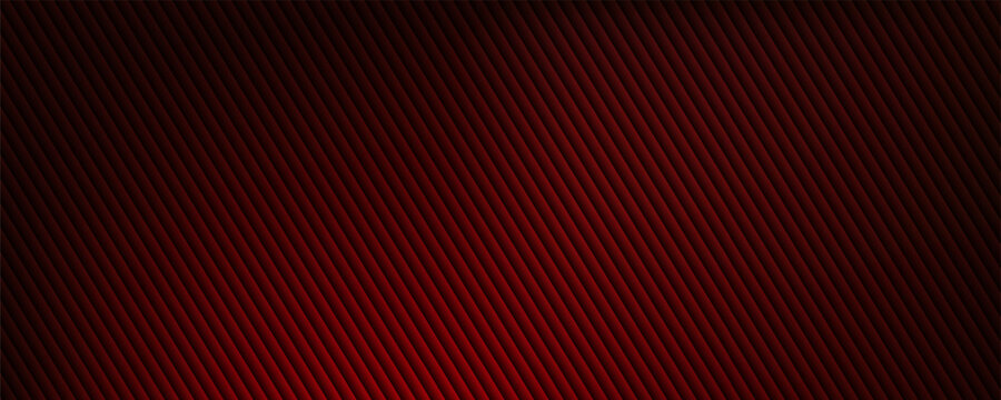 Abstract dark red vertical metallic ribs background with dramatic spotlight and industrial texture. vector illustration