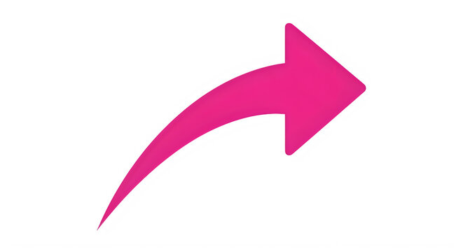 Bright pink curved arrow pointing right