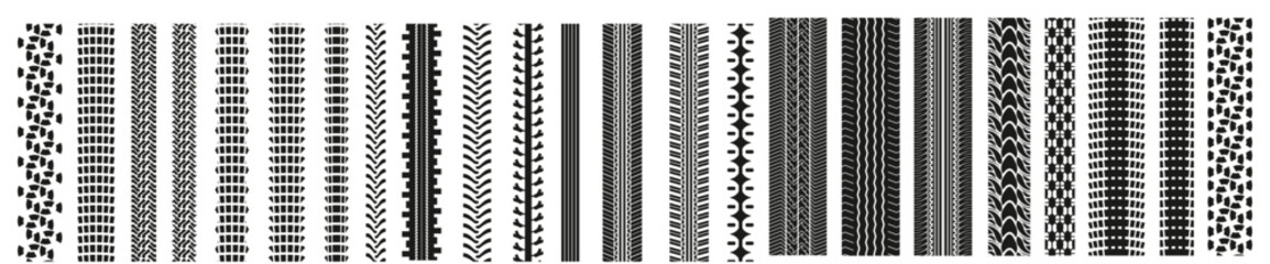  tire prints car tyre tracks isolated vector marks vector illustration  © Hinsoor