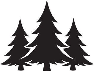 Obraz premium Three black silhouette Christmas trees illustration Vector