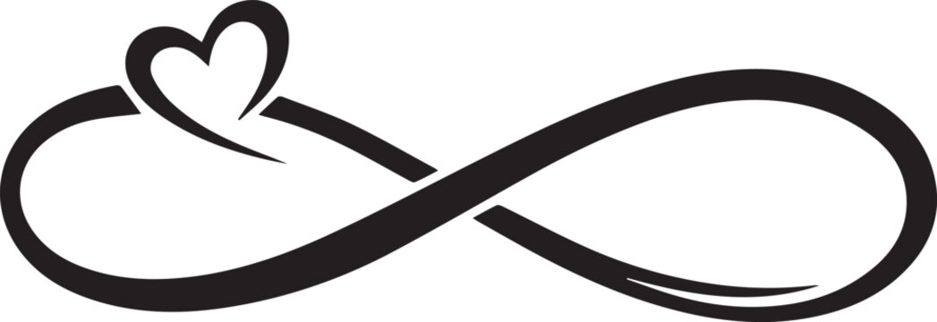 Infinity symbol with small heart icon Vector