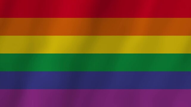 Waving LGBTQ pride rainbow flag seamless loop background for Pride Month.