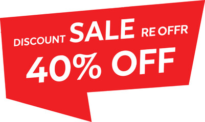 Obraz premium Red sale banner 40 percent off Vector