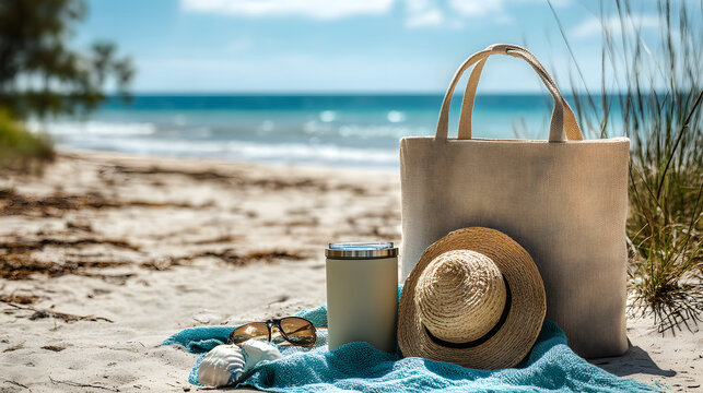 beach bag on the beach