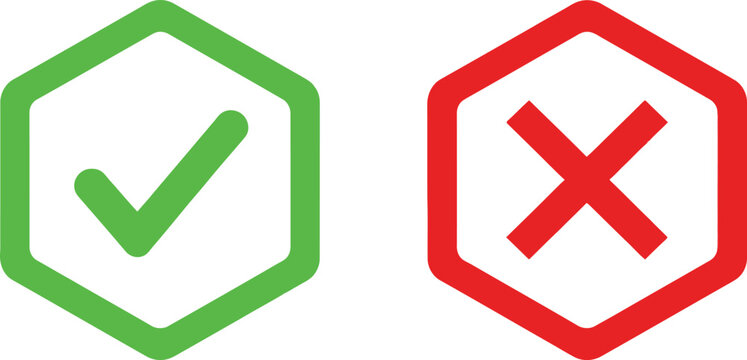 Check and cross sign icons Vector
