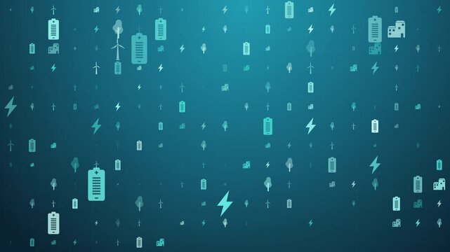 Renewable energy icons pattern for sustainable technology loop