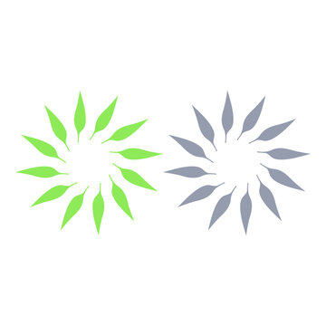 GREEN LEAVES IN CIRCLE SIGN SYMBOL LOGO VECTOR