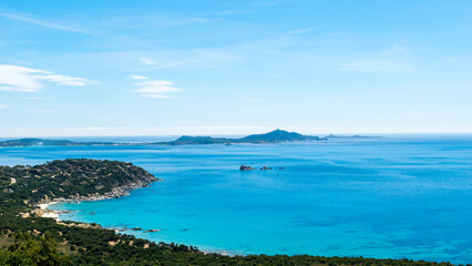 Obraz premium Panoramic view of Capo Carbonara on south part of Sardegna island, Italy