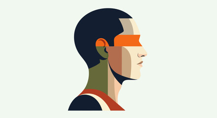 Abstract profile portrait illustration © UDIN BADEG