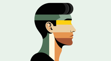 Abstract profile portrait illustration © UDIN BADEG