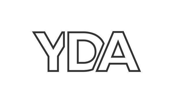 YDA logo design template with strong and modern bold text. Initial based vector logotype featuring simple and minimal typography. Trendy company identity.