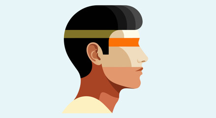 Abstract profile portrait illustration © UDIN BADEG
