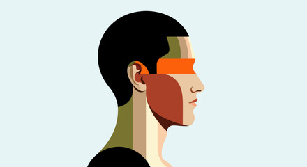 Abstract profile portrait illustration © UDIN BADEG