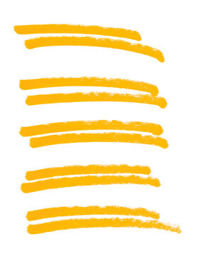 5x doppelte Linien zum Unterstreichen gemalt mit einem Stift in orange