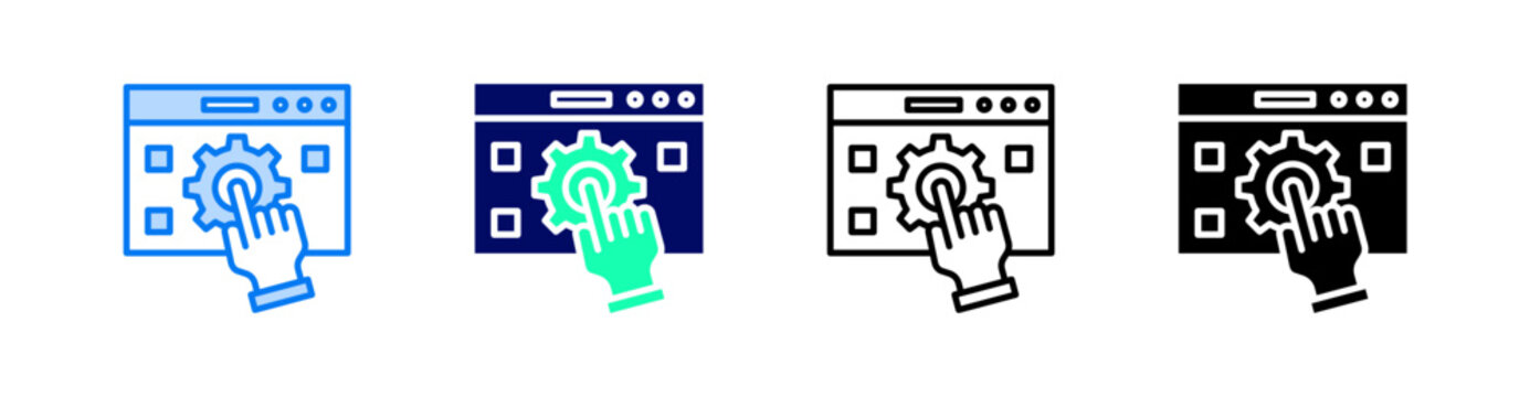 Hmi Multiple Style Icon Set Vector 