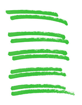 5x doppelte Linien zum Unterstreichen gemalt mit einem Stift in gr&uuml;n