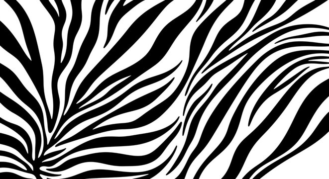 Black and white abstract zebra stripe animal print pattern