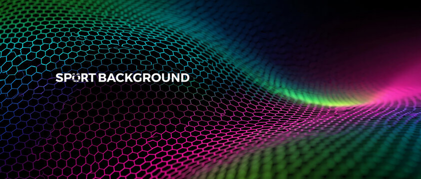 Sport background hexagon mesh neon wave abstract digital design sport background hexagon mesh neon wave abstract modern luxury energy