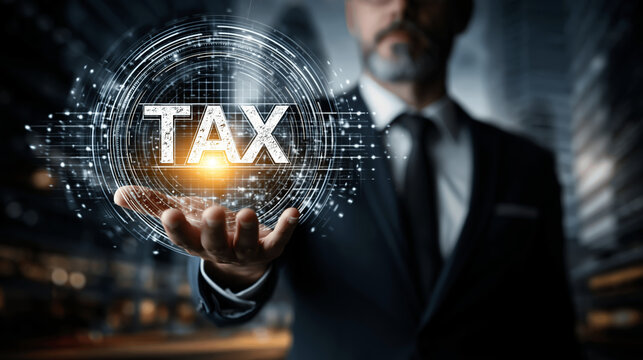 Tax business finance accountant concept digital network technology corporate consulting Tax business finance accountant concept digital network