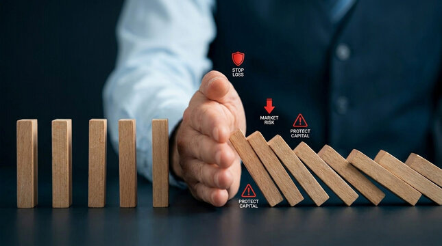 A conceptual risk control, graphic illustrating crisis prevention, operational stability, strategic protection, problem interception, and safeguarding, organizational processes from disruptions