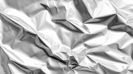 Obraz premium Smooth aluminium foil sheet with gentle wrinkles, minimal metallic texture