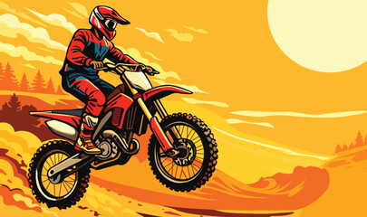 Fototapeta premium banner motocross