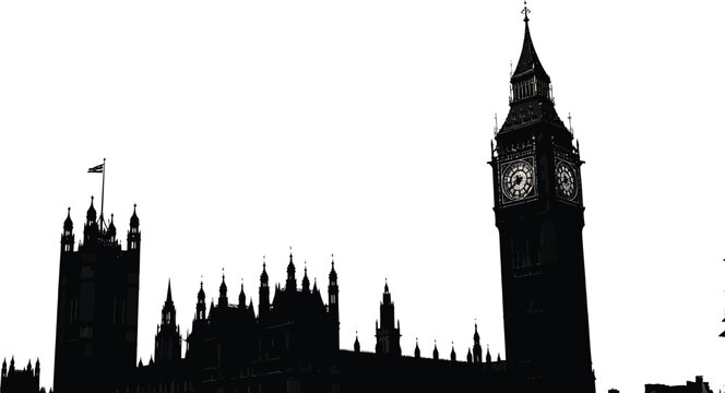 Big Ben London Skyline Silhouette