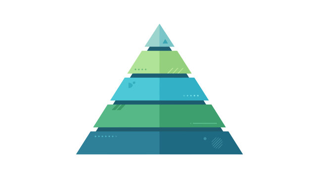 Five levels blank 3D pyramid infographic chart template vector illustration
