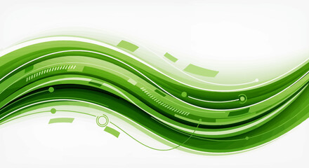 Green wavy lines and shapes pattern. © muhtStudio