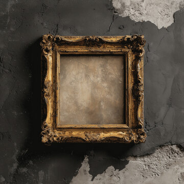 Gothic Style Gold Frame On Stone