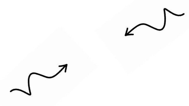Abstract graphic element with two swirling arrows indicating movement and direction on a white background, perfect for design concepts